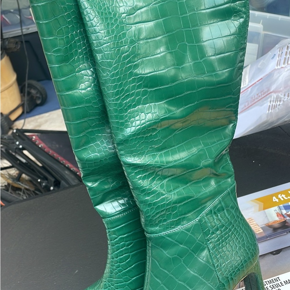 Green Tall Boots
They fall just under the knee height